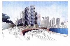 David Wardman, East Circular Quay, watercolour