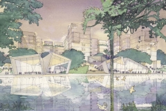 David Wardman, NTU Lake View, watercolour