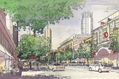 David Wardman, Williams Street Sydney, watercolour