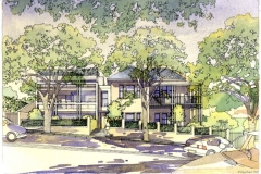 David Wardman, Embassy Woollahra, watercolour