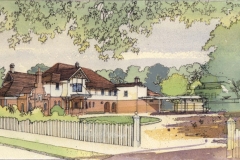David Wardman, Turramurra House, watercolour