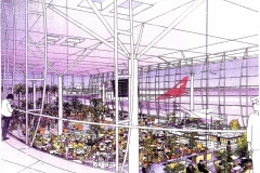 David Wardman, Brisbane Airport, watercolour